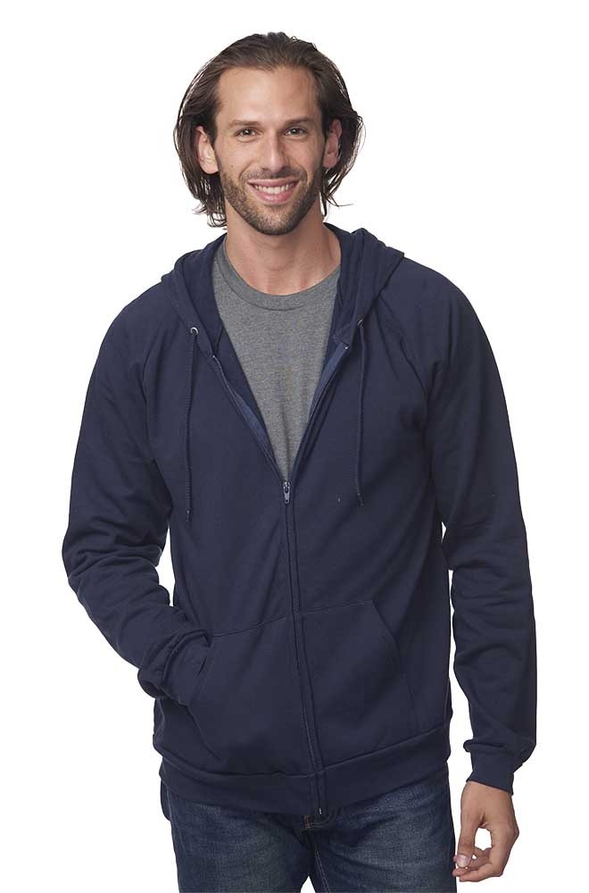 USA Lightweight Organic Cotton Hooded Full Zip Sweatshirt - The Frank ...